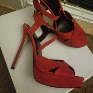 Aldo red high heel sandals